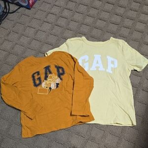 GAP Kids Mustard and Light Yellow Long And Shorr Sleeve Tees